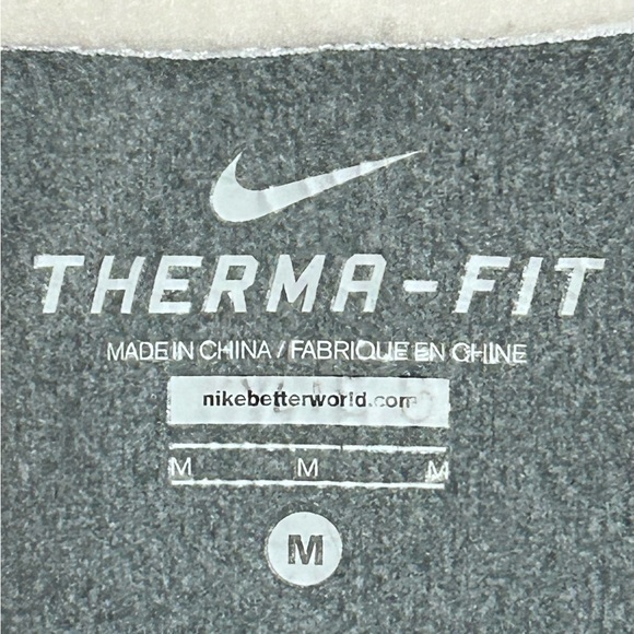 🎉HP🎉Nike Women’s Thermal Fit Long Sleeve Hoodie Gray And White Turtleneck-Medium - Picture 5 of 14